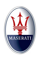 Logo Maserati trident rouge et bleu